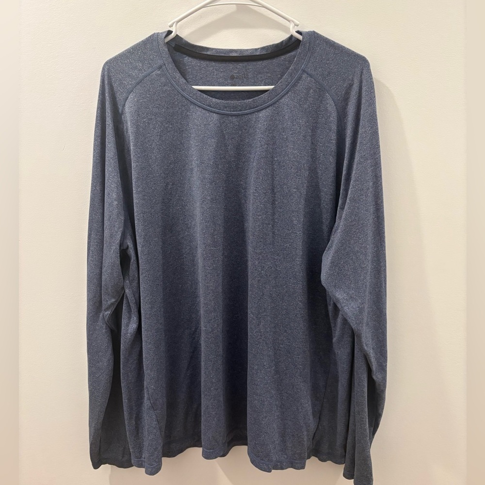 Men's 2XL Blue Long Sleeve Athletic Shirt